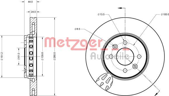 Metzger 6110729 - Bremžu diski www.autospares.lv