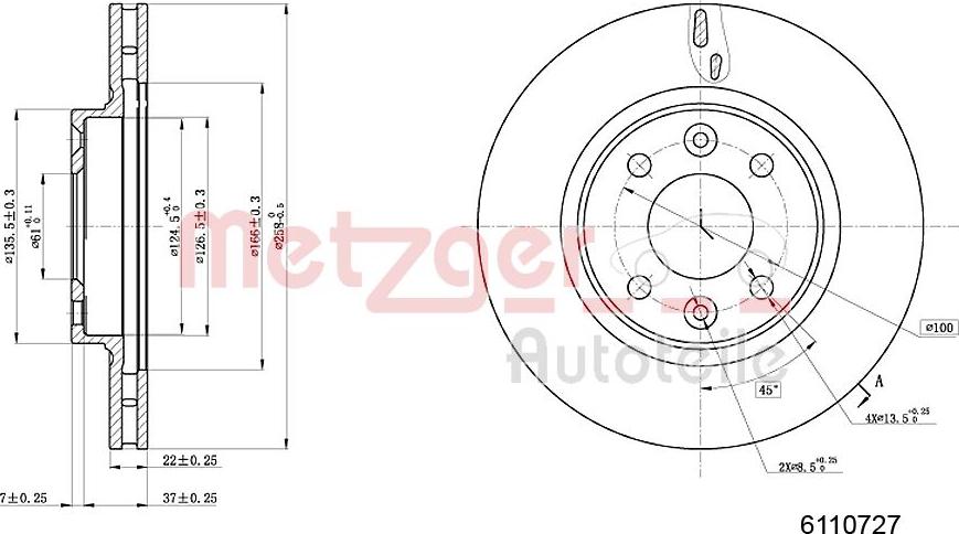 Metzger 6110727 - Bremžu diski www.autospares.lv