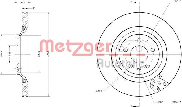 Metzger 6110779 - Bremžu diski www.autospares.lv