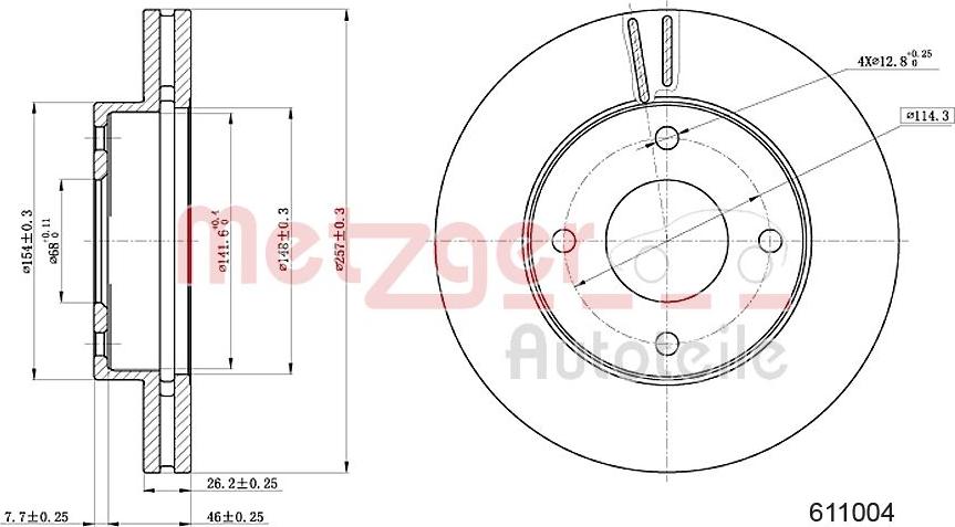 Metzger 6111004 - Bremžu diski autospares.lv