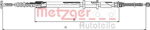 Metzger 631.10 - Тросик, cтояночный тормоз www.autospares.lv