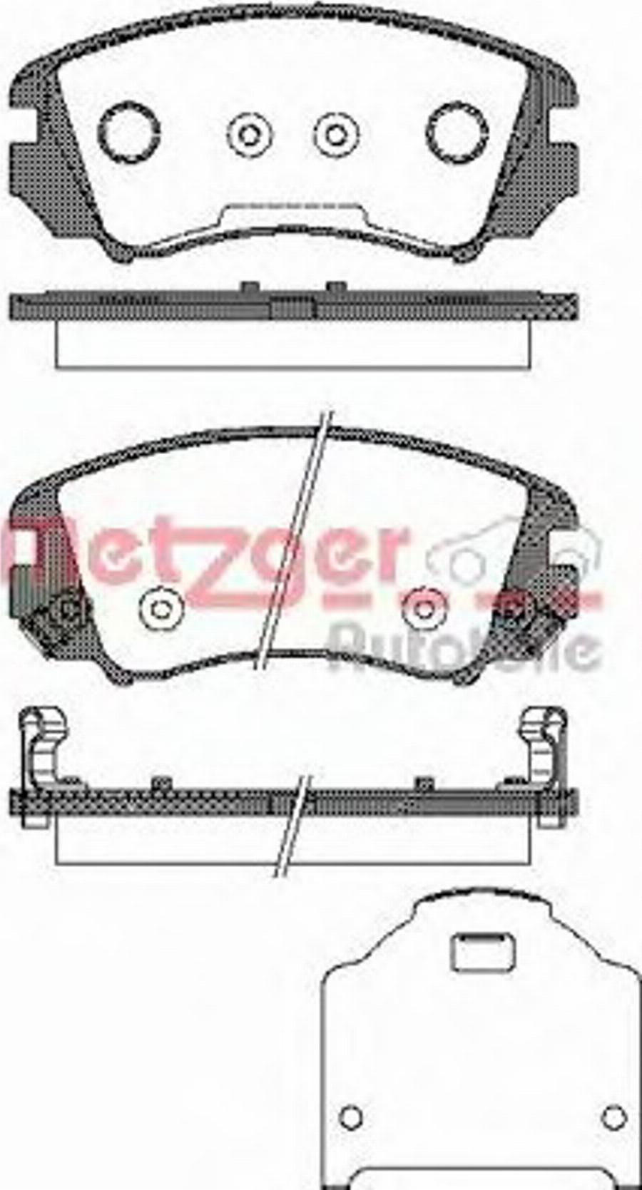 Metzger 095322 - Тормозные колодки, дисковые, комплект www.autospares.lv