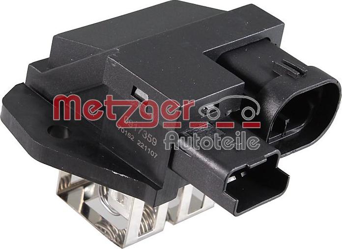 Metzger 0917359 - Papildus rezistors, Elektromotors-Radiatora ventilators www.autospares.lv