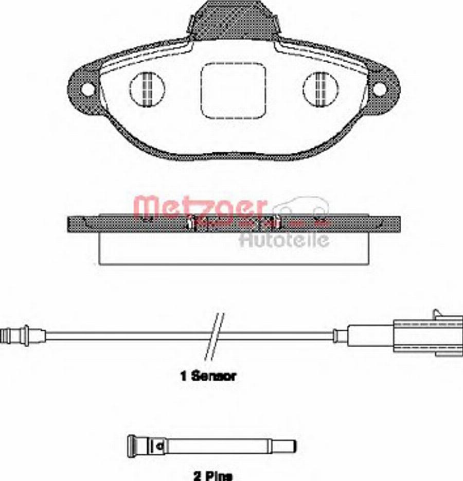 Metzger 0414.21 - Тормозные колодки, дисковые, комплект www.autospares.lv