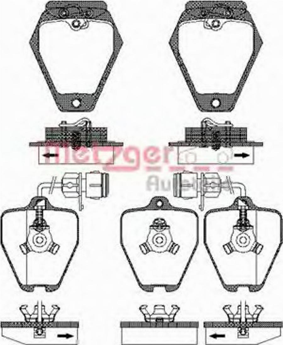 Metzger 050802 - Brake Pad Set, disc brake www.autospares.lv