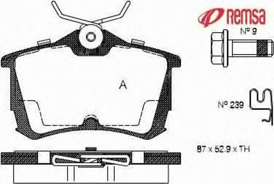 Metzger 069502 - Brake Pad Set, disc brake www.autospares.lv