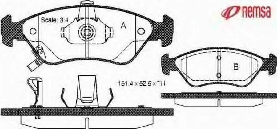 Metzger 064802 - Тормозные колодки, дисковые, комплект www.autospares.lv