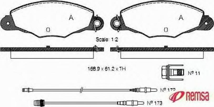 Metzger 065904 - Тормозные колодки, дисковые, комплект www.autospares.lv