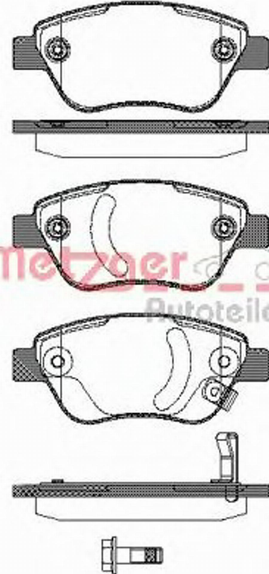 Metzger 085831 - Тормозные колодки, дисковые, комплект www.autospares.lv