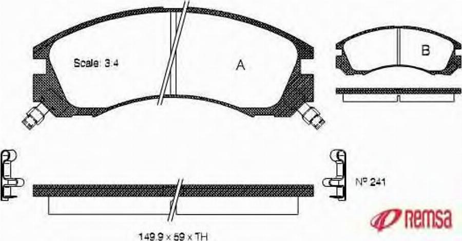 Metzger 035422 - Bremžu uzliku kompl., Disku bremzes www.autospares.lv