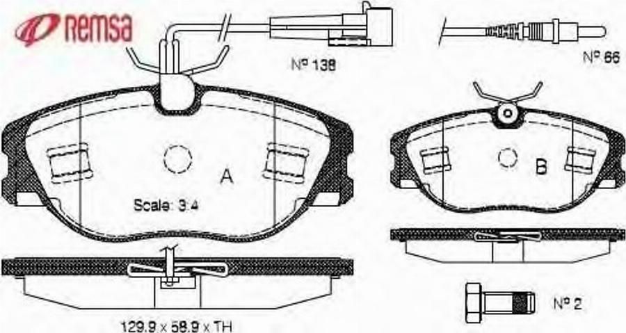 Metzger 030544 - Bremžu uzliku kompl., Disku bremzes www.autospares.lv