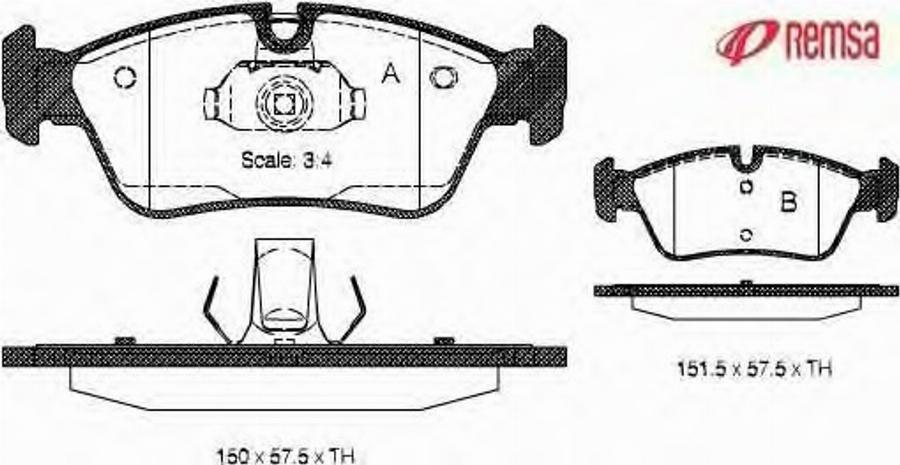 Metzger 038440 - Тормозные колодки, дисковые, комплект www.autospares.lv