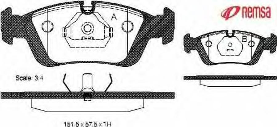 Metzger 038400 - Bremžu uzliku kompl., Disku bremzes www.autospares.lv