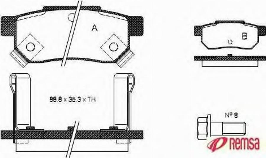 Metzger 023302 - Bremžu uzliku kompl., Disku bremzes www.autospares.lv