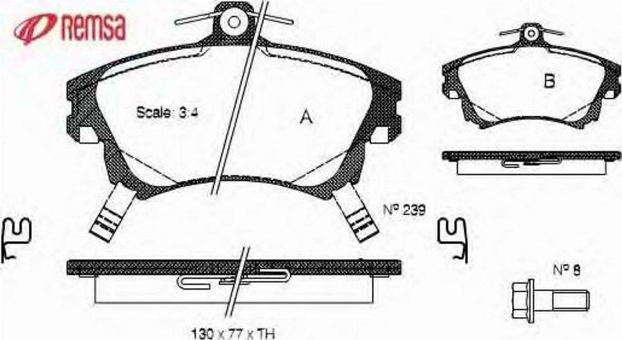 Metzger 0708.02 - Bremžu uzliku kompl., Disku bremzes www.autospares.lv