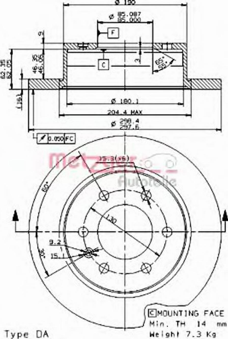 Metzger 14908 E - Bremžu diski www.autospares.lv