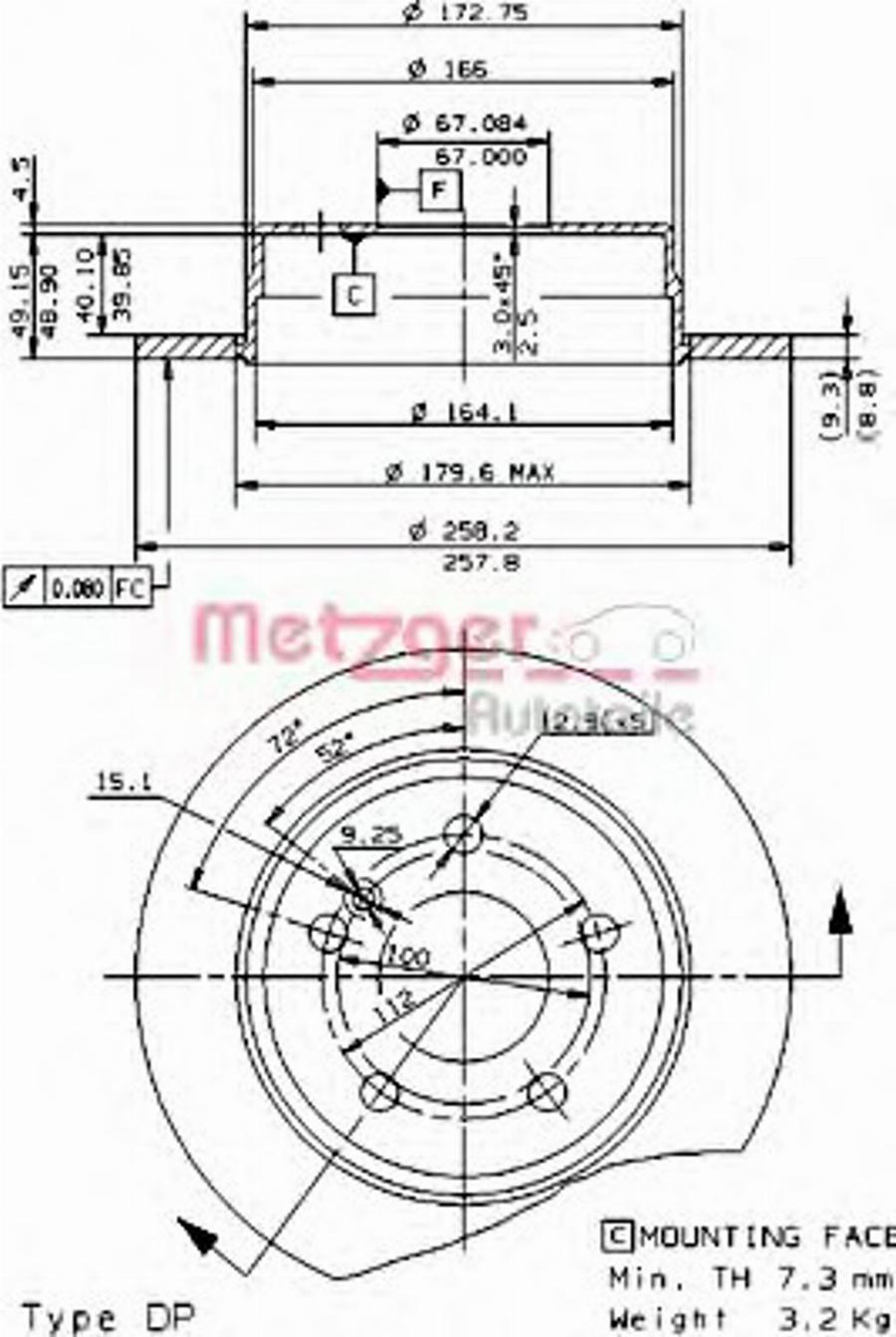 Metzger 14465E - Bremžu diski autospares.lv