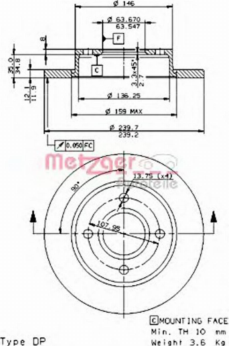 Metzger 14672E - Bremžu diski autospares.lv