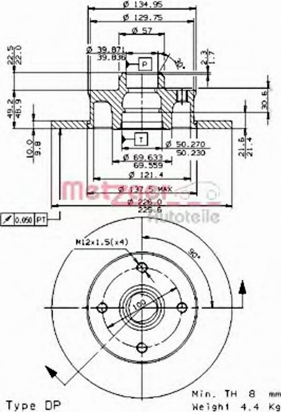 Metzger 14133E - Bremžu diski www.autospares.lv