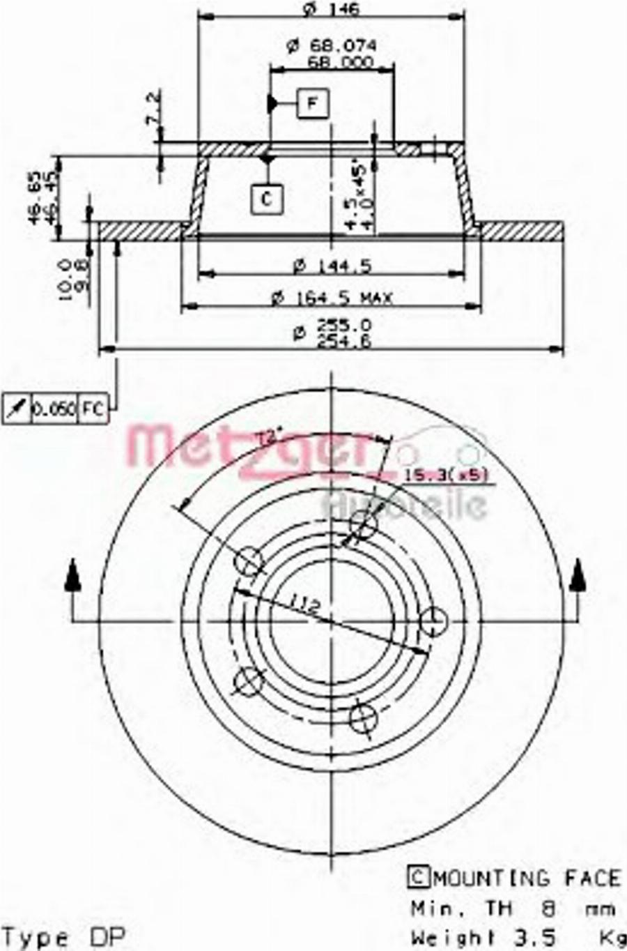 Metzger 14844V - Bremžu diski www.autospares.lv