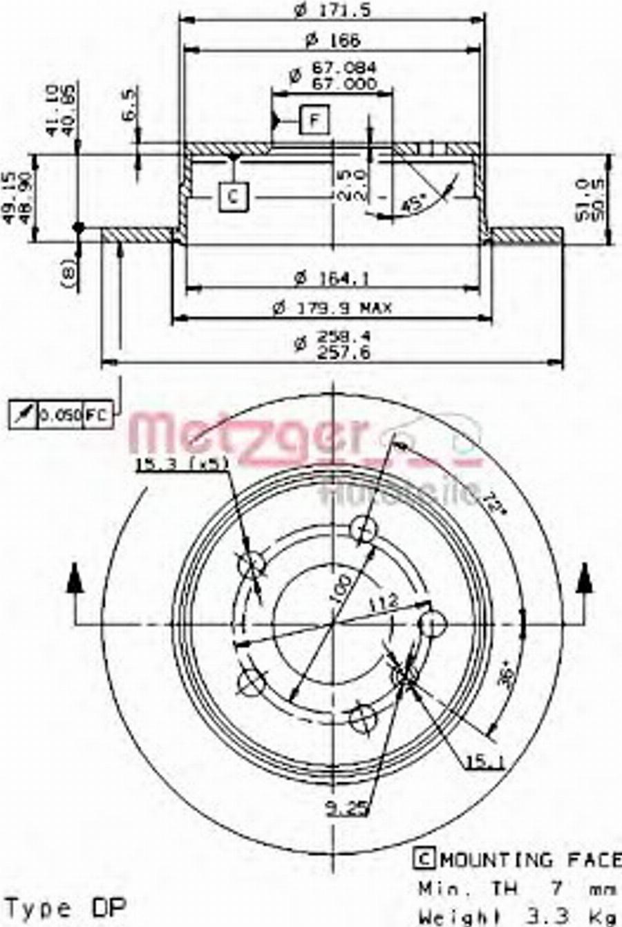 Metzger 14855 - Bremžu diski autospares.lv