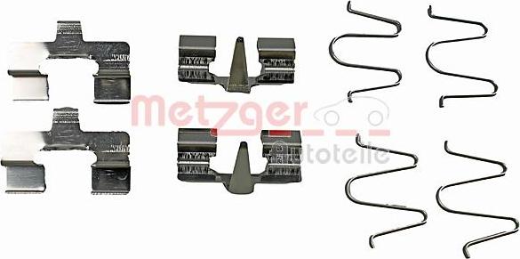 Metzger 109-1207 - Piederumu komplekts, Disku bremžu uzlikas www.autospares.lv