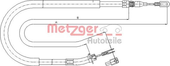 Metzger 10.9874 - Trose, Stāvbremžu sistēma www.autospares.lv