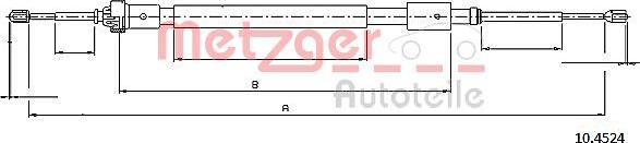 Metzger 10.4524 - Trose, Stāvbremžu sistēma www.autospares.lv