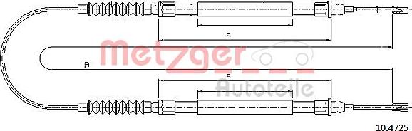 Metzger 10.4725 - Trose, Stāvbremžu sistēma www.autospares.lv