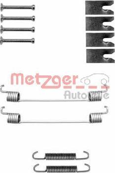 Metzger 105-0827 - Piederumu komplekts, Bremžu loki www.autospares.lv