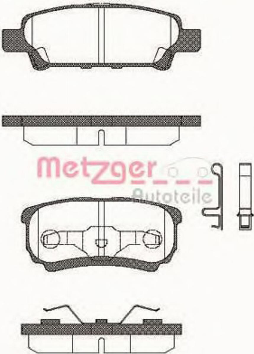 Metzger 105102 - Тормозные колодки, дисковые, комплект www.autospares.lv