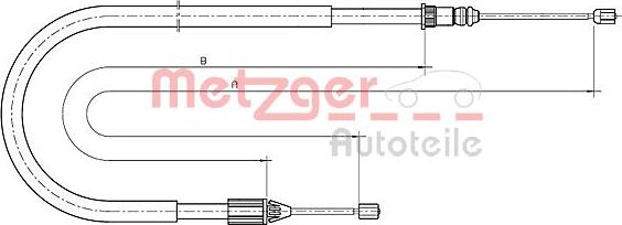 Metzger 10.6698 - Trose, Stāvbremžu sistēma www.autospares.lv