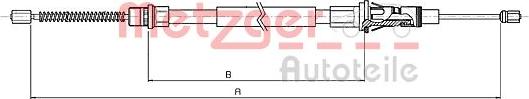 Metzger 10.6853 - Тросик, cтояночный тормоз www.autospares.lv