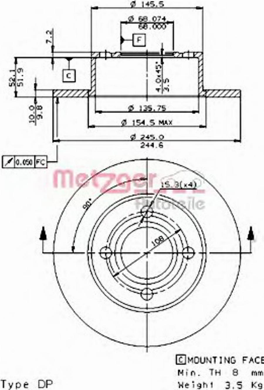 Metzger 10217E - Bremžu diski www.autospares.lv