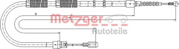 Metzger 10.7535 - Cable, parking brake www.autospares.lv