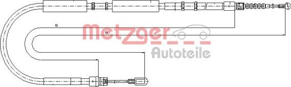 Metzger 10.7536 - Cable, parking brake www.autospares.lv