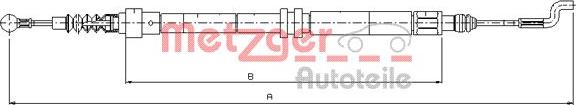 Metzger 10.7393 - Cable, parking brake www.autospares.lv