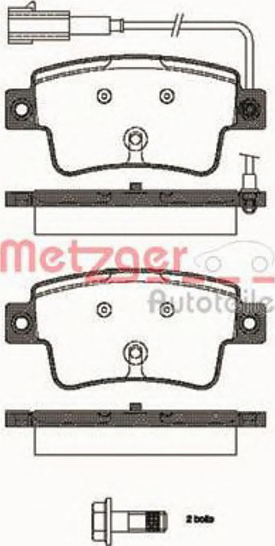 Metzger 1198.02 - Тормозные колодки, дисковые, комплект www.autospares.lv