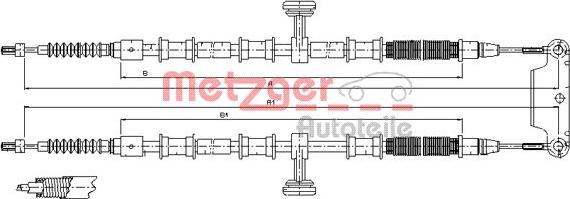 Metzger 11.5945 - Trose, Stāvbremžu sistēma www.autospares.lv