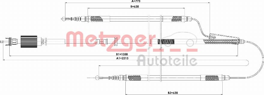 Metzger 11.5845 - Trose, Stāvbremžu sistēma www.autospares.lv