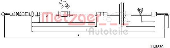 Metzger 11.5830 - Trose, Stāvbremžu sistēma www.autospares.lv