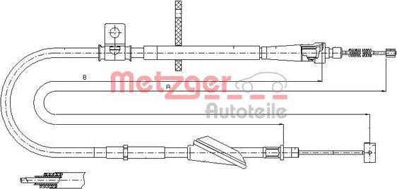 Metzger 11.5741 - Trose, Stāvbremžu sistēma www.autospares.lv