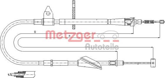 Metzger 11.5743 - Trose, Stāvbremžu sistēma www.autospares.lv