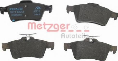 Metzger 1160105 - Тормозные колодки, дисковые, комплект www.autospares.lv