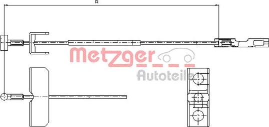 Metzger 11.6803 - Cable, parking brake www.autospares.lv