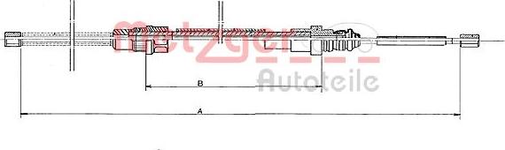 Metzger 11.6761 - Trose, Stāvbremžu sistēma www.autospares.lv