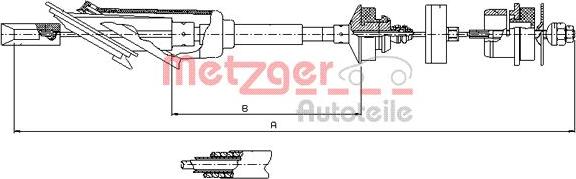 Metzger 11.2254 - Трос, управление сцеплением www.autospares.lv