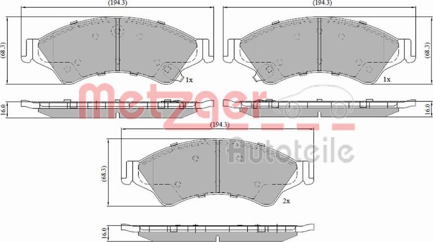 Metzger 1170946 - Bremžu uzliku kompl., Disku bremzes autospares.lv