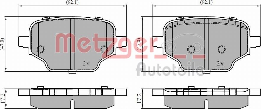 Metzger 1170943 - Bremžu uzliku kompl., Disku bremzes www.autospares.lv