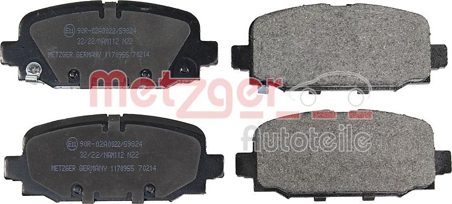 Metzger 1170955 - Bremžu uzliku kompl., Disku bremzes www.autospares.lv